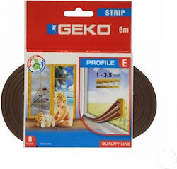 Geko Αεροστόπ Λάστιχο Παραθύρου / Πόρτας σε Καφέ Χρώμα 6mx0.9cm