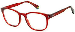 Polaroid Plastic Eyeglass Frame Red PLD D453 C9A