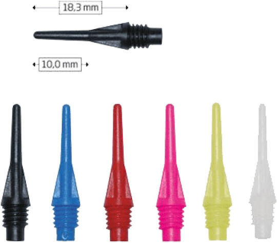 Bull's Star Soft Tips Punkt für Darts Schwarz 6mm 100Stück