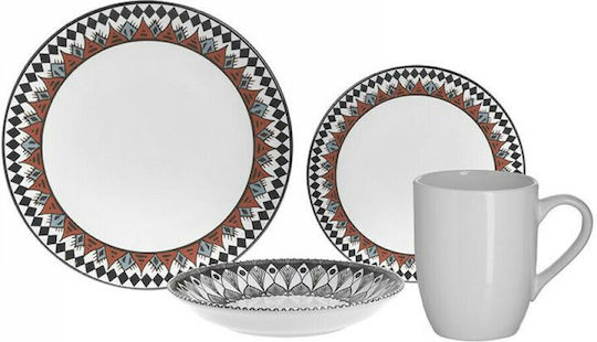 Click Alb Ceramică Set de Vase 24buc