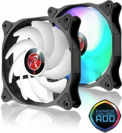 Raijintek EOS 12 RBW ADD Case Fans 120mm (1800rpm / 75cfm) with ARGB Lighting and Connection 4-Pin PWM 2pcs