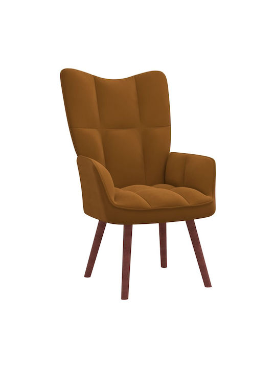 Armchair Velvety Coffee 61.5x69x95.5cm