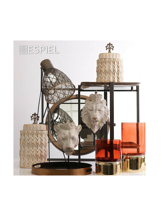 Espiel Wall Mirror with Wooden Frame Diameter 61cm 1pcs