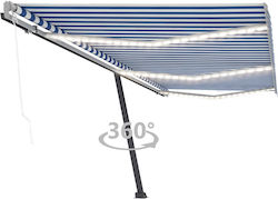 vidaXL Tent with LED Light and Wind Sensor Μπλε / Λευκό 6x3cm