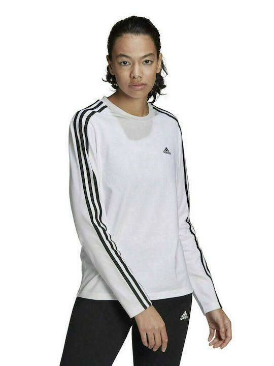 Adidas Μακρυμάνικη Γυναικεία Αθλητική Μπλούζα Λευκή