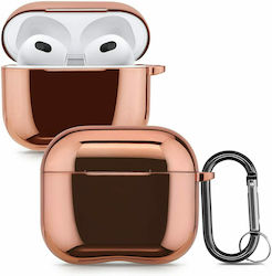 KWmobile Θήκη Σιλικόνης με Γάντζο Rose Gold High Gloss για Apple AirPods 3