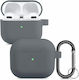 KWmobile Hülle Silikon mit Haken in Gray Farbe für Apple AirPods 3
