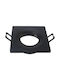 Geyer Rectangle Metallic Recessed Spot with Socket GU10 Black 8.5x8.5cm. 1pcs