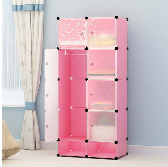 Plastică Cu 8 Rafturi Roz 70x35x150cm HOP1000976-4