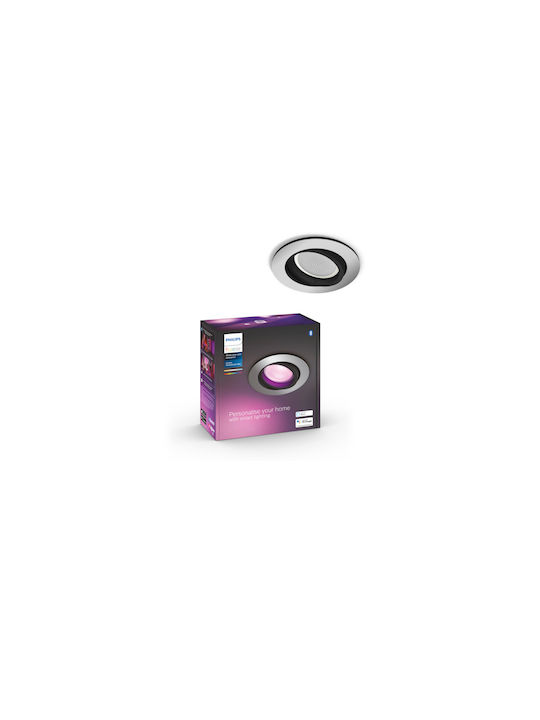 Philips Centura Rund Metallisch Einbau Spot mit integriertem LED RGBW Weiß 9x9cm. 1Stück