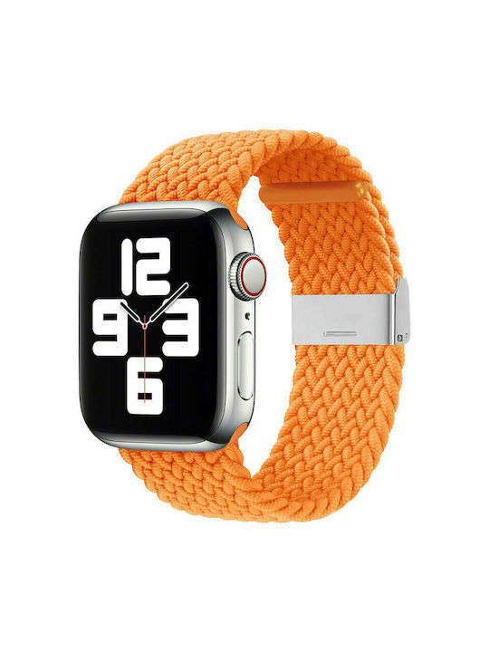 Hurtel Fabric Armband Stoff Braided Orange (10) (Apple Watch 42/44/45mm)