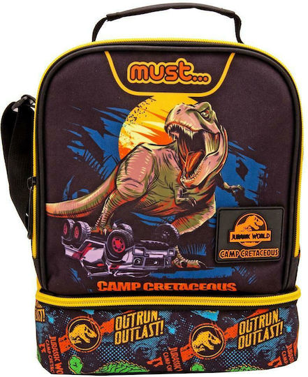 Diakakis Kids' Insulated Shoulder Bag Lunch Box 7L Multicolour Dinosaurs 20x12x24cm