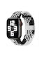 Hurtel Fabric Strap Fabric Braided Black White (Apple Watch 38/40/41/42mm)
