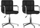 Rotating Chair Visitor with Arms Black 48x47x74cm 2pcs