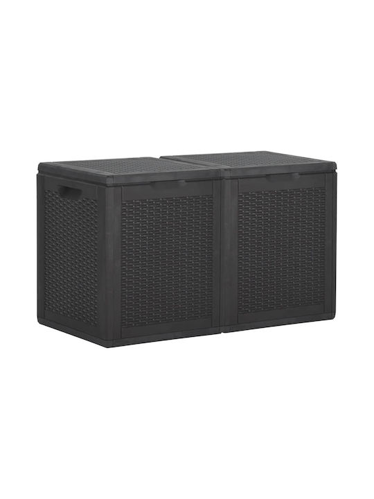 vidaXL Cutie de depozitare pentru exterior din polipropilenă 180lt Negru L80.5xW44.5xH51buc
