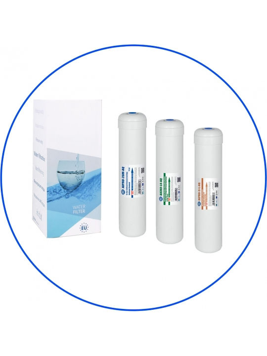 Aqua Filter Filtru de Apă de Înlocuire pentru Sub Blat din Cărbune Activ 12" Excito-HF-CRT 3buc