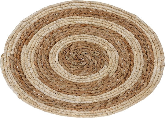 Zaros Σουπλά Στρογγυλό Ψάθινο Καφέ 38cm