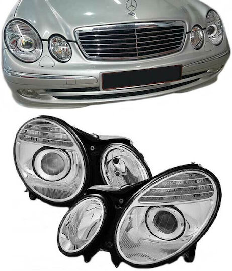 Depo Front Lights for Mercedes-Benz E Class W211 Chrome 2002-2006 2pcs