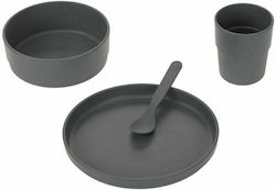 Laessig Feeding Set Uni made of Plastic Gray 4pcs