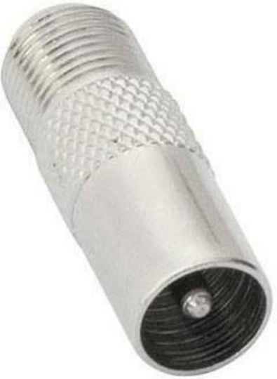 Μετατροπέας Coaxial male σε F-Connector female Ασημί 1τμχ DM-3230