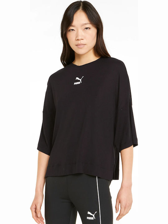 PUMA Classics Γυναικείο Oversized T-shirt Μαύρο
