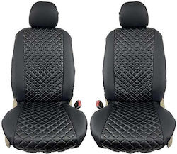 Auto Gs Leatherette Seat Covers Set 4pcs Black