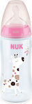 Nuk Plastic Bottle First Choice Plus Temperature Control Anti-Colic with Silicone Nipple for 6-18 months Pink Giraffe 300ml 1pcs 10.741.940