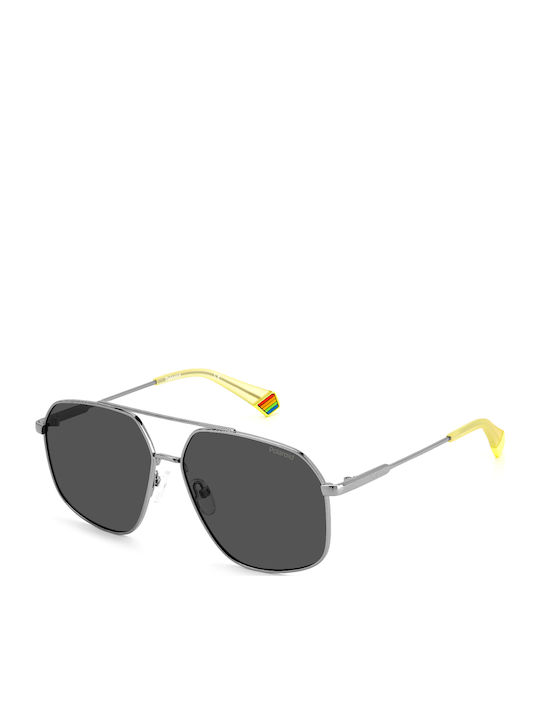 Polaroid Unisex Sunglasses with Silver Metallic...