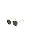 Polaroid Sunglasses with Silver Metal Frame and Black Polarized Lens PLD6171/S 6LB/M9