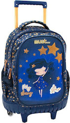 Must My Shiny Star Σχολική Τσάντα Τρόλεϊ Δημοτικού σε Μπλε χρώμα Μ34 x Π20 x Υ45cm
