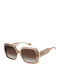 Polaroid Women's Sunglasses with Beige Plastic Frame and Brown Gradient Polarized Lens PLD6168/S 10A/LA