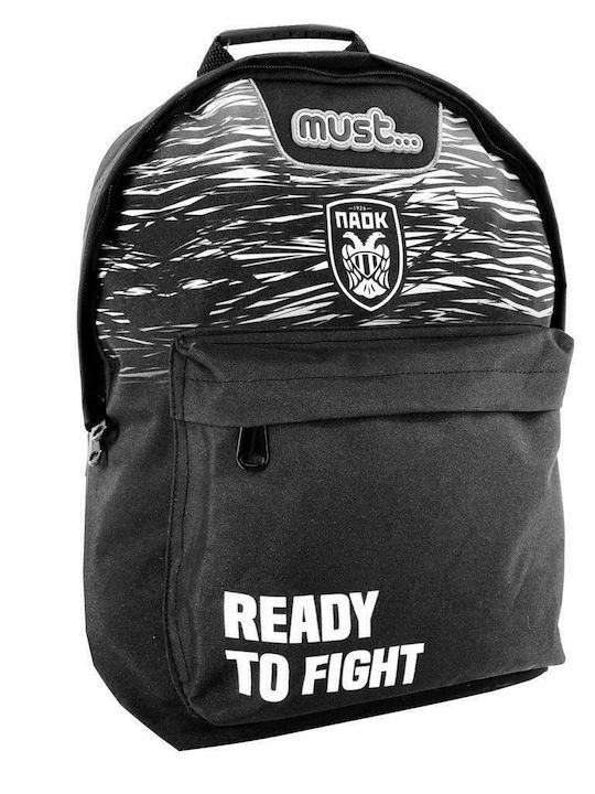 Must ΠΑΟΚ Pride & Glory School Bag Backpack Elementary, Elementary in Black color