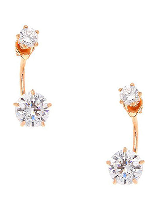 Silver earrings earjackets rose gold plated, 50549000