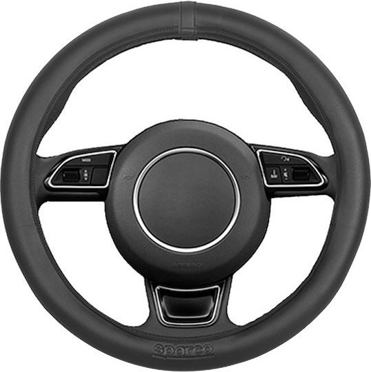 Sparco Κάλυμμα Τιμονιού Αυτοκινήτου Medium με Διάμετρο 38εκ. Συνθετικό Μαύρο