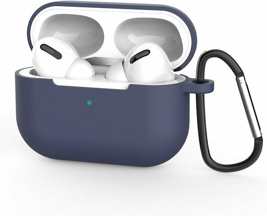 Hurtel Soft Hülle Silikon mit Haken in Blau Farbe für Apple AirPods Pro