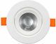 Avide ALDLS38WW-R-7W Round Plastic Recessed Ceiling Spot with Built-in LED and Warm White Light White 9x9cm