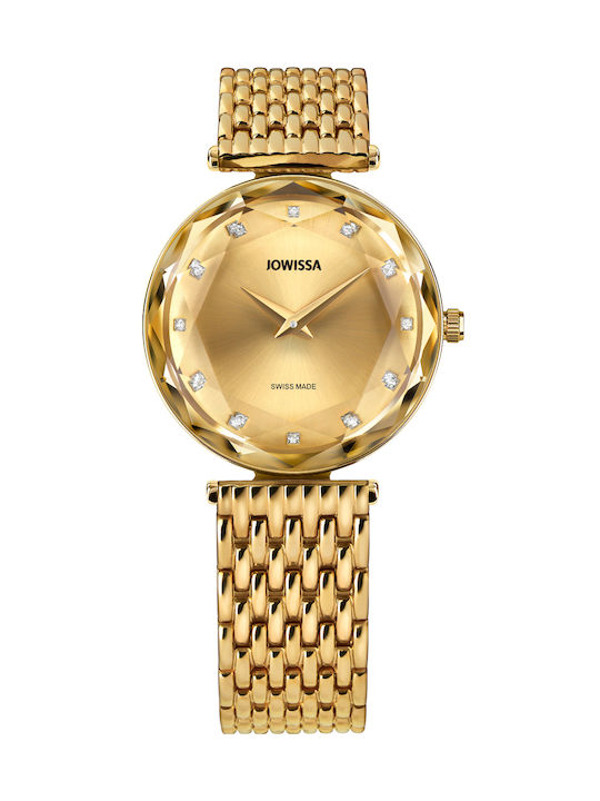 Jowissa Facet Brilliant Swiss Uhr mit Gold Metallarmband