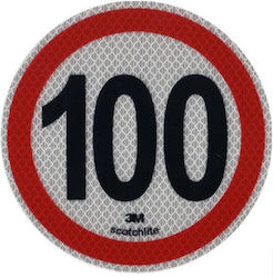 3M Truck Signage Plate Reflective Speed Limit "100" Sticker 15cm