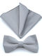 Legend Accessories Silk Bow Tie Set with Pochette Gray Legend