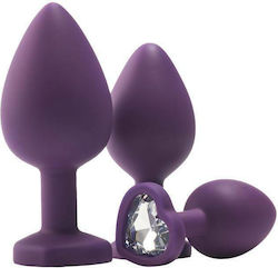 Dream Toys Flirts Jewel Anal Plugs Set Purple/Clear 3pcs