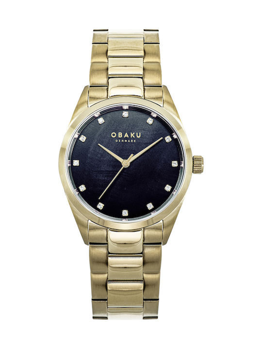 Obaku Chili Beryl Damen Uhr mit Gold Metallarmband
