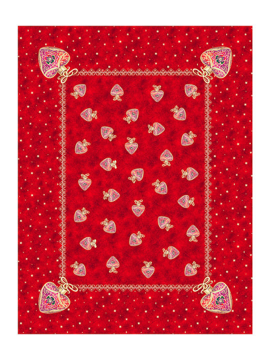 Vassiliadis Bros Christmas Tablecloth Fabric Red L240xW140cm.