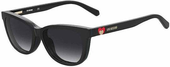 Moschino Plastic Eyeglass Frame Butterfly with Clip On Black MOL052/CS 807/9O