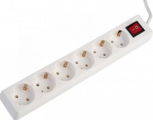 Extrastar Steckdosenleiste 6 Positionen mit Schalter und Kabel 1.5m