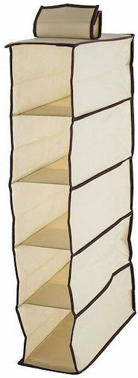 Fabric Hanging Storage Case For Clothes in Ecru Color 15x30x70cm 1pcs