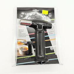 Tpster Kitchen Torch with Security Lock & Temperature Setting Silver Match Black BHC0330