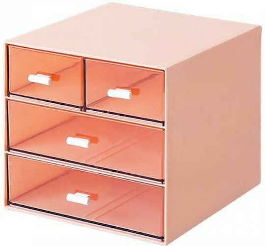 Comix Kosmetikorganisator Mit 4 Schubladen Rosa 14,6x15,5x14,6cm