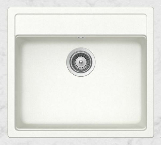 Schock Cristalite Manhattan 110-30060-1301 Drop-In Мивка от Синтетичен Гранит Ш57xД51см SuperWhite