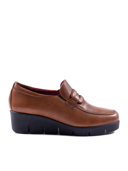 Δερμάτινα Γυναικεία Loafers σε Ταμπά Χρώμα