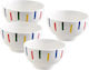 Benetton Porcelain Cereal Bowl Λευκό with Diameter 14εκ. 4pcs